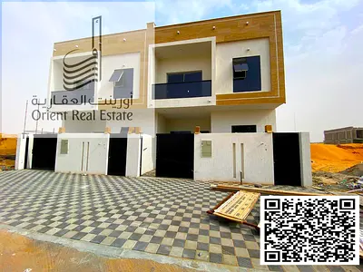 Villa for sale in Ajman, Al Zahiyah area. The villa consists of 4 master bedrooms, a majlis (formal sitting room), a living room, a maid's room,