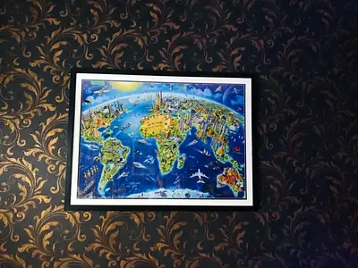 Puzzle picture with a frame