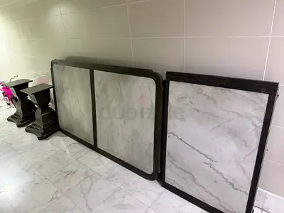 Dinning table for 10 with marble and convertible