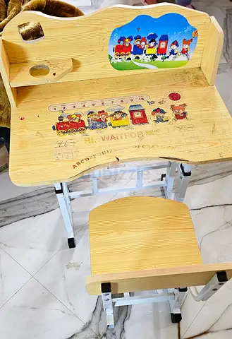 Childs Wooden Study Table and Chair Set