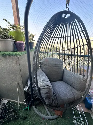 Cozy Hanging Egg Chair with Cushions  Weather proof cover | Home Centre Brand