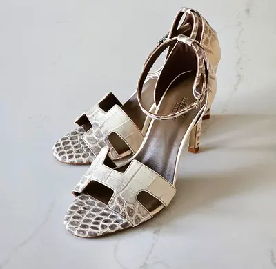 Hermes Beige Heeled Sandals