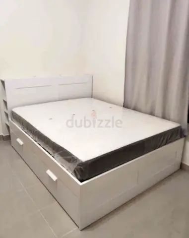 IKEA brimness queen 160×200cm bed with headboard+ 4 storage drawers underneath and with IKEA mattres