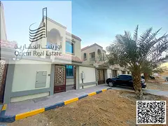 Villa for sale in Ajman, Al Helio 1 area, including electricity, water, and furnishings. It consists