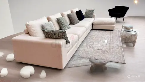 Marina Home L Shape Sofa Beige Excellent Condition