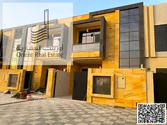 Villa for sale in Ajman, Al Helio 2 area. The villa consists of 5 master bedrooms, a majlis (formal