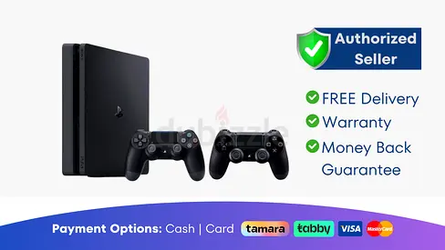 Sony PlayStation Slim 500 GB with 2 Controller - New | Warranty | FREE Delivery