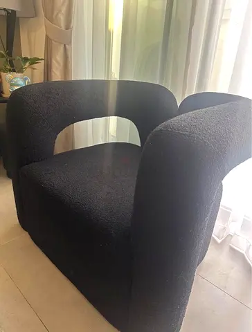 Unique Black Textured Armchair