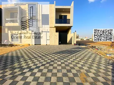 Villa for sale in Ajman, Al Helio 2 area. The villa consists of 3 master bedrooms, a majlis (formal sitting room), a living room,