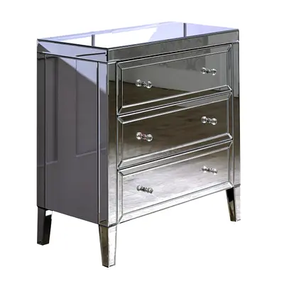 Stylish Mirrored 3-Drawer Chest