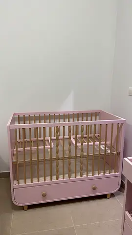 IKEA Pink Crib+changing table