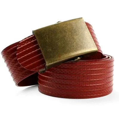 ELVIS  and KRESSE – GENUINE UK FIRE HOSE “THE SLIDER” BELT (ANTIQUE BRASS)