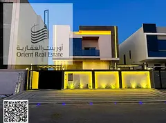 Villa for sale in Ajman, Al Helio 2 area, opposite Azha. The villa consists of 4 master bedrooms, a