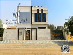 Villa for sale in Ajman, Al Helio 2 area. The villa consists of 5 master bedrooms, a majlis (formal