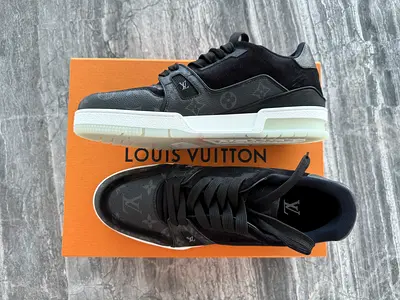 Louis Vuitton Trainers Black Monogram Men’s Size 45