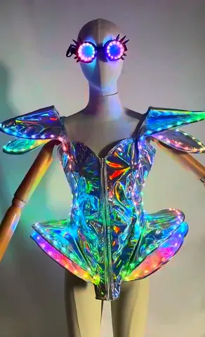 LED Holographic Performance Costume - Brand New (Size S/M)