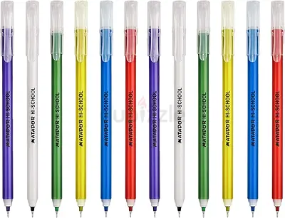Matador Hi-School Fine Point Roll Gel Pens | 0.5mm Ballpoint | Black Ink Pens | Pack of 30 pcs