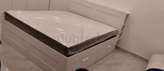IKEA brimness king 180×200cm bed with 4 storage drawers underneath, headboard and IKEA  mattress