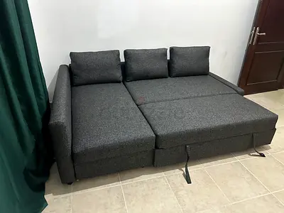 Modern Living Room Sofa Bed Smart design with easy transformation, large storage box, and flexible f