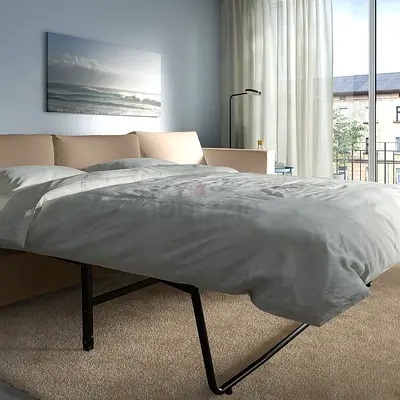 Hallarp beige L-Shaped vimle sofa bed excellent condition
