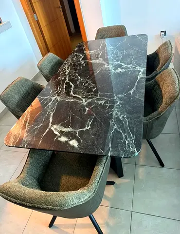 Selling Top quality Dining table with six chairs marble
