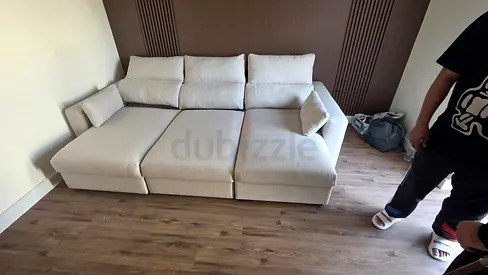IKEA Esklstuna L Shape Sofa Bed Beige