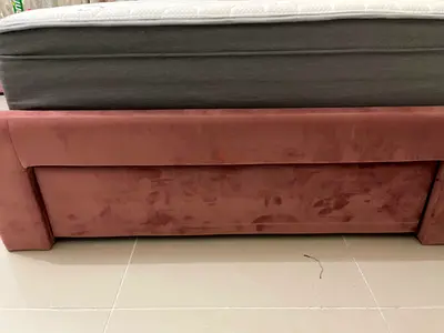 Halmstad Upholstered Twin Bed  with Drawer - 120x200 cms - Stylish Upholstered Bed Frame