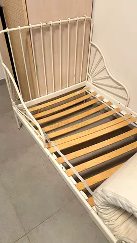 Vintage White Metal Bed Frame