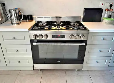 Free delivery Beko 6-Burner top Gas Oven electric cooker with dual fan 90x60 cm