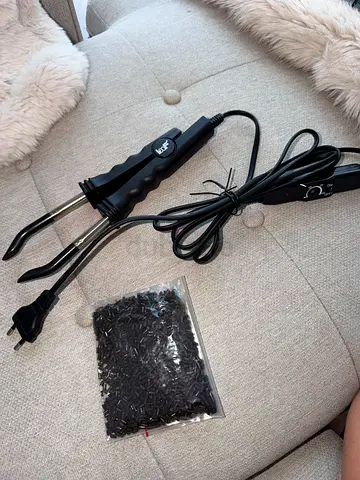 Hair extension iron with Keratin bonds
