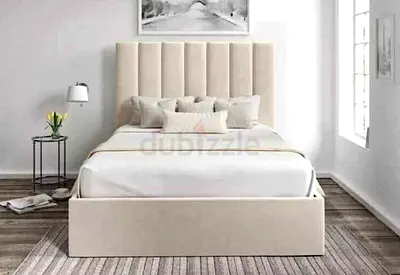 Double Size brand new fully customisable bedframe in soft Valvet Fabric with manual storage space