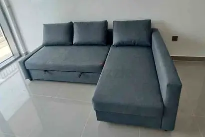 IKEA L Shape Sofa cum bed with big storage and you can fix the storage left or right anyside you wan