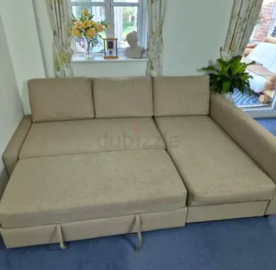 Ikea L Shape Sofa cum bed with big storage in L