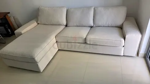 Beige L-Shaped kivik sectional sofa