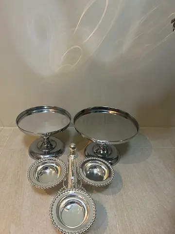 Elegant Silver Decorative Serving Set