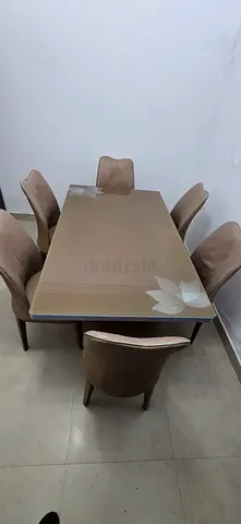 Stylish Dining Table Set with Six Chairs