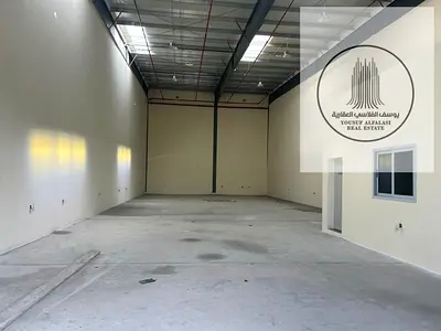 Warehouses for rent in Al Sajaa Industrial Area, 3900 sq ft and 3700 sq ft, 25 kW electricity, price per sq ft 55 dirhams