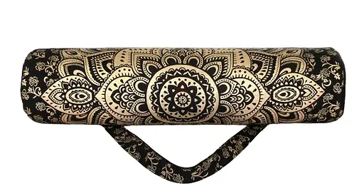 Black Gold Mandala Hippie Carry Strap Gym Hippie Gypsy Yoga Mat Bag