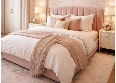 Pink colour 180*200 king size Bed