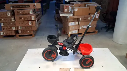 Kids Tricycle with Push Handle and Baskets