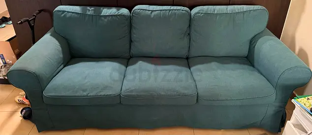 IKEA Ektorp 3 seater sofa and foot stool with storage