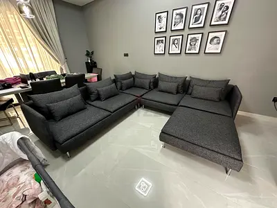 SÖDERHAMN 6-Seater – Premium soft grey fabric upholstery, durable and easy to maintain.