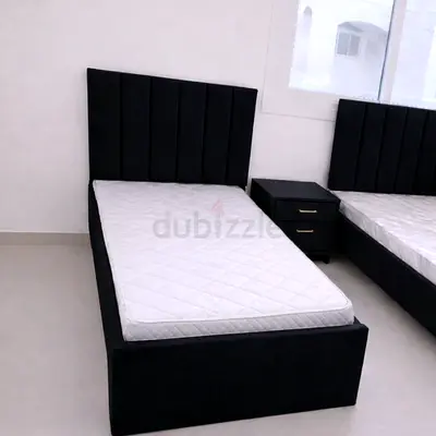 Stylish Black Brand New single size bed with medical mattress good quality single bed
