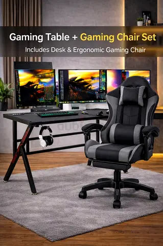 Gaming Table and Gaming Chair Set - Complete Gaming Set For Home  Office