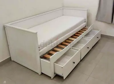 IKEA Hamnes daybed with 3 big storage drawers and 2 IKEA mattresses.