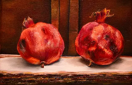 High quality print of original painting. Pomegranates painting for interior.