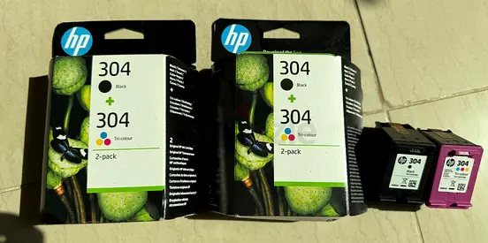 HP Printer 304 2 Pack Tri-colour + Black Original Ink Cartridge 3JB05AE