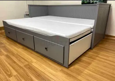 Stylish Grey Storage Bed with Drawers