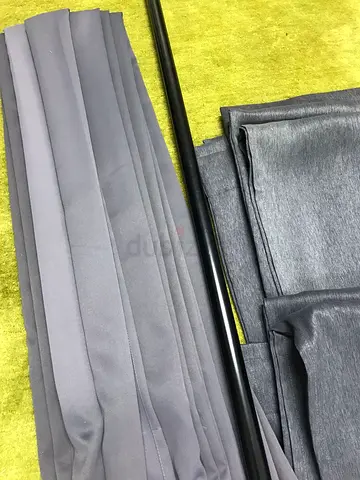 Gray Curtains with Rod