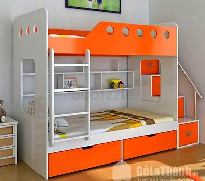 Colorful Bunk Bed with Storage